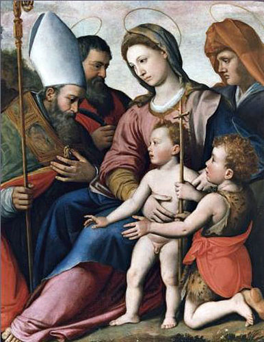 madonna with child saint giovannino holy bishop and saint bartholomew